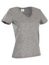 T-SHIRT V-NECK DAMSKI - SST2700 GYH - OCHRONA CIAŁA